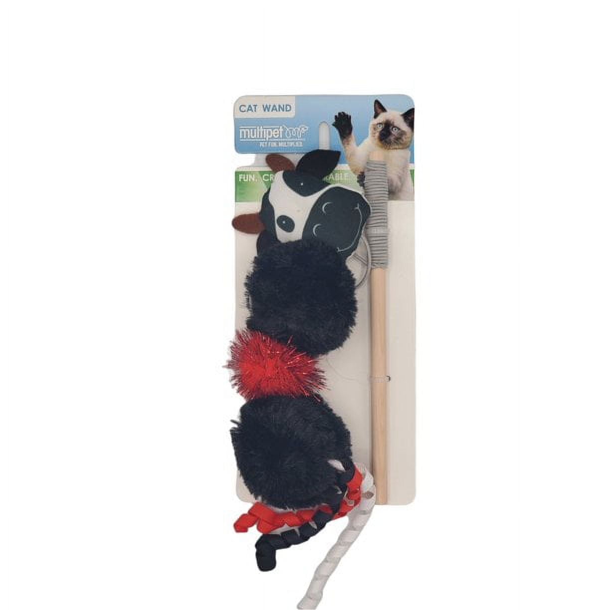 Multipet Interactive Ultra-Soft Wand Cat Toy with Ribbon, Black